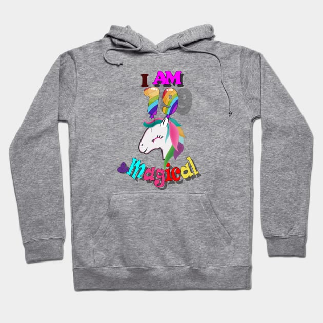 unicorn 19th birthday: I am 19 and magical Hoodie by bratshirt